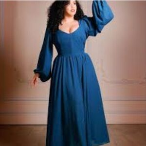 Pinup Couture Laura Byrnes Lucrezia Maxi Dress in Teal